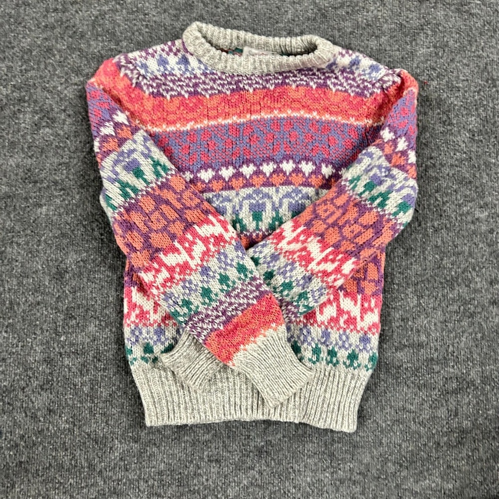 Currants Sweater Womens Large Wool Blend Multicolor Fair Isle Vintage Pullover